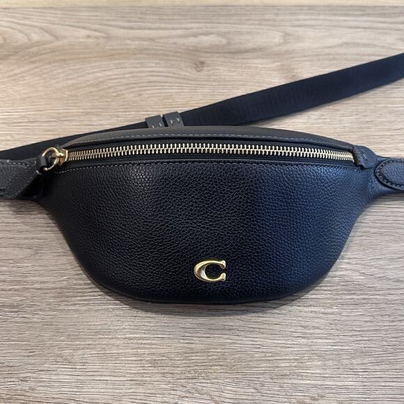 Coach NWT Essential Belt Bag Fanny Pack Black Leather RARE Discontinued CR507 - Picture 3 of 12